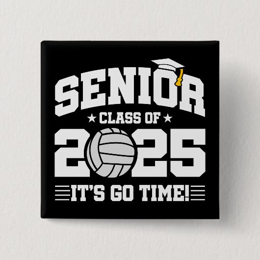 Volleyball Team Class 2025 Abschluss Senior 2025 Button (Vorderseite)
