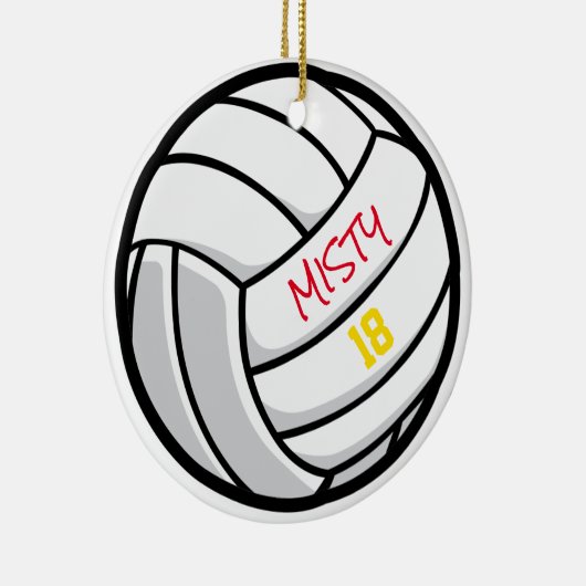 Volleyball Team Custom Player Number Year Keramik Ornament (Rechts)
