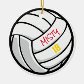 Volleyball Team Custom Player Number Year Keramik Ornament (Vorne)