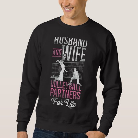 Volleyball-Team Eheschließung der Ehefrau Weddi Sweatshirt (Vorderseite)
