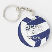 Volleyball Team Farben Geschenke blau oder JEDE Fa Schlüsselanhänger (Vorderseite)