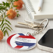 Volleyball Team Geist rot blau oder JA Farben Schlüsselanhänger (Vorderseite rechts)