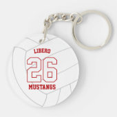 Volleyball Team Geist rot blau oder JA Farben Schlüsselanhänger (Rückseite)