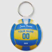 Volleyball-Team Jahr Team Blau und Gelb Schlüsselanhänger (Rückseite)