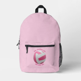 Volleyball Team Name Custom Sports Rose pink Print Bedruckter Rucksack