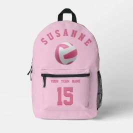 Volleyball Team Name Custom Sports Rosen rosa Bedruckter Rucksack