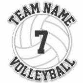 Volleyball Team Name & Spielnummer Benutzerdefinie Aufkleber (Vorderseite)