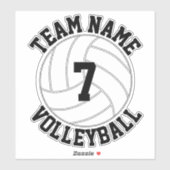 Volleyball Team Name & Spielnummer Benutzerdefinie Aufkleber (Blatt)