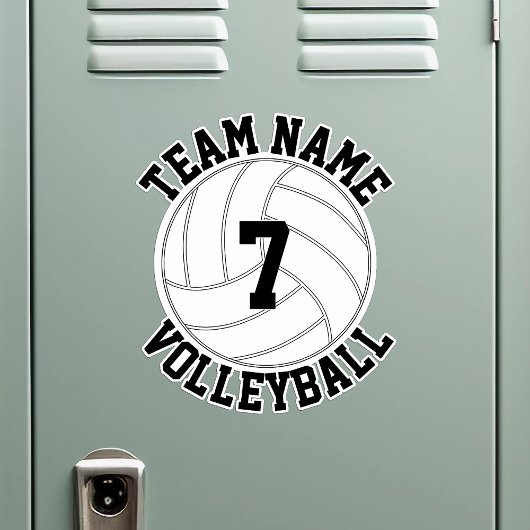 Volleyball Team Name & Spielnummer Benutzerdefinie Aufkleber