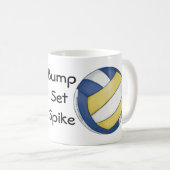 Volleyball Team Name und Nummer Kaffeetasse (VorderseiteRechts)