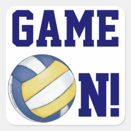 Volleyball Team Name und Nummer Quadratischer Aufkleber