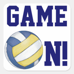 Volleyball Team Name und Nummer Quadratischer Aufkleber