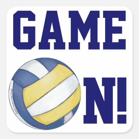 Volleyball Team Name und Nummer Quadratischer Aufkleber (Vorderseite)