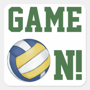 Volleyball Team Name und Nummer Quadratischer Aufkleber