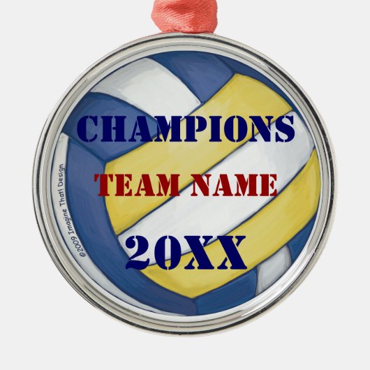 Volleyball-Team-Name und Zahl Ornament Aus Metall (Vorne)