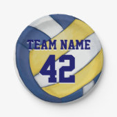 Volleyball-Team-Name und Zahl Pappteller (Vorderseite)
