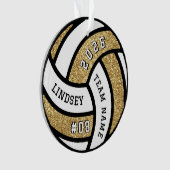 Volleyball Team Player Gold Glitzer Weihnachten Ornament (Vorderseite)