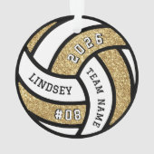 Volleyball Team Player Gold Glitzer Weihnachten Ornament (Rückseite)