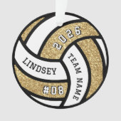 Volleyball Team Player Gold Glitzer Weihnachten Ornament (Vorderseite)