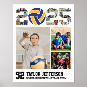 Volleyball Team Senior 2025 Sportfoto Collage Poster