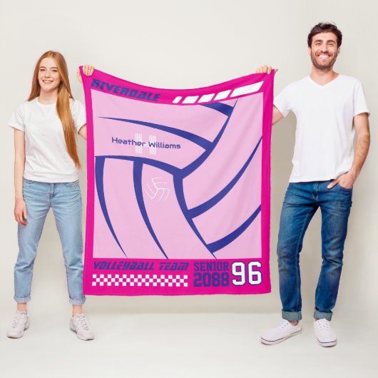 Volleyball Team Senior Night Gift Futuristic Y2K Fleecedecke (Beispiel)