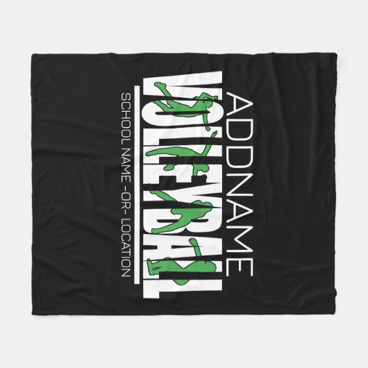 Volleyball Team Spieler ADD NAME School Top Athlet Fleecedecke (Vorderseite (Horizontal))