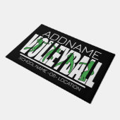 Volleyball Team Spieler ADD NAME School Top Athlet Fußmatte (Schrägansicht)