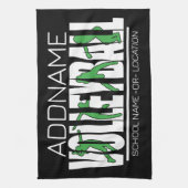 Volleyball Team Spieler ADD NAME School Top Athlet Geschirrtuch (Vertikal)