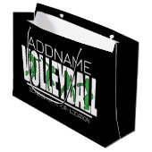 Volleyball Team Spieler ADD NAME School Top Athlet Große Geschenktüte (Vorderseite Schrägansicht)