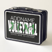 Volleyball Team Spieler ADD NAME School Top Athlet Metall Brotdose (Rückseite)