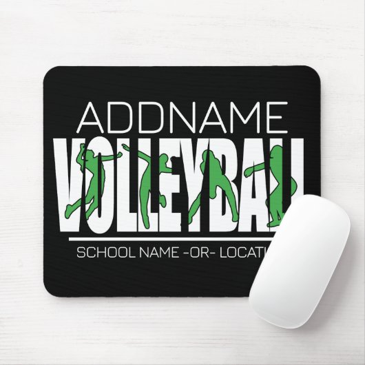 Volleyball Team Spieler ADD NAME School Top Athlet Mousepad (Mit Mouse)