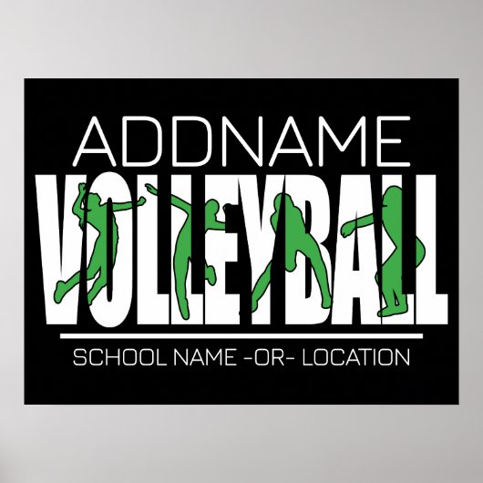 Volleyball Team Spieler ADD NAME School Top Athlet Poster (Vorne)
