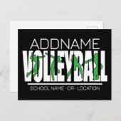 Volleyball Team Spieler ADD NAME School Top Athlet Postkarte (Vorne/Hinten)