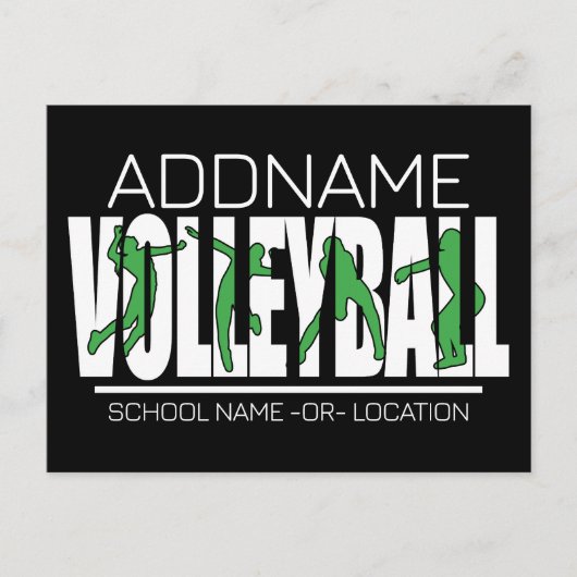 Volleyball Team Spieler ADD NAME School Top Athlet Postkarte (Vorderseite)