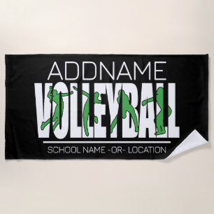 Volleyball Team Spieler ADD NAME School Top Athlet Strandtuch