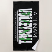 Volleyball Team Spieler ADD NAME School Top Athlet Strandtuch (Vorderseite)