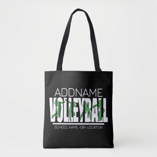 Volleyball Team Spieler ADD NAME School Top Athlet Tasche (Vorderseite)