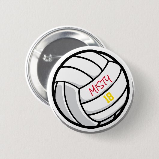 Volleyball Team Spirit Spielernummer  Button (Vorne & Hinten)