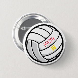 Volleyball Team Spirit Spielernummer Button
