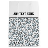 Volleyball Team Sport Custom Text Schwarz Mittlere Geschenktüte (Rückseite)