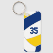 Volleyball-Team Sportgeschenke blau Gold Schlüsselanhänger (Vorderseite)