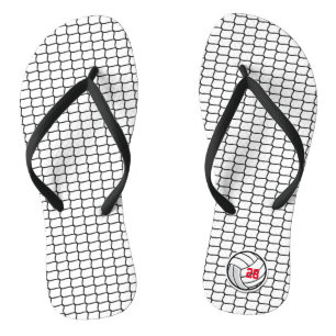 Volleyball Team Sports Player NUMMER Net Black Badesandalen