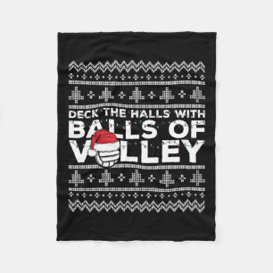 Volleyball Team Ugly Sweater Christmas Lights Sant Fleecedecke