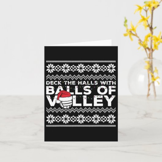 Volleyball Team Ugly Sweater Christmas Lights Sant Karte (Gelbe Blume)