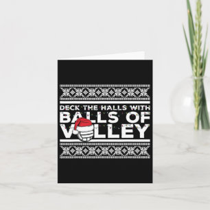 Volleyball Team Ugly Sweater Christmas Lights Sant Karte