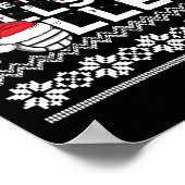Volleyball Team Ugly Sweater Christmas Lights Sant Poster (Ecke)