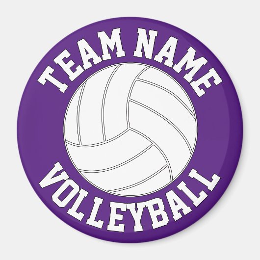 Volleyball Teamname und Farbe Anpassbare Sportarte Magnet (Vorne)