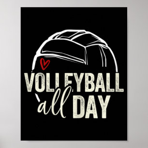 Volleyball Teen Girl Women Volleyball Graphic Voll Poster