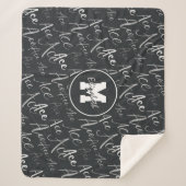 Volleyball Tennis Ace Textmuster auf Holzkohle Sherpadecke (Vorderseite)