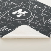 Volleyball Tennis Ace Textmuster auf Holzkohle Sherpadecke (3/4)